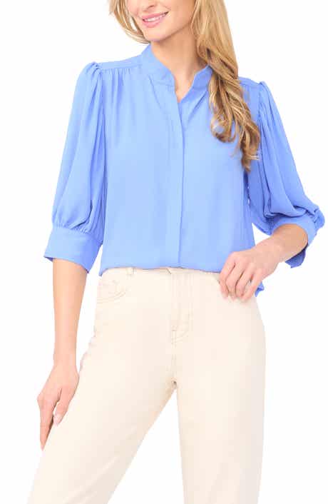 CeCe Puff Sleeve Button-Up Shirt