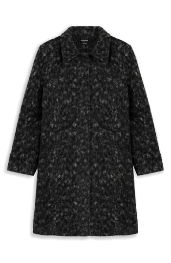Noize Tweed Plaid Coat In Black
