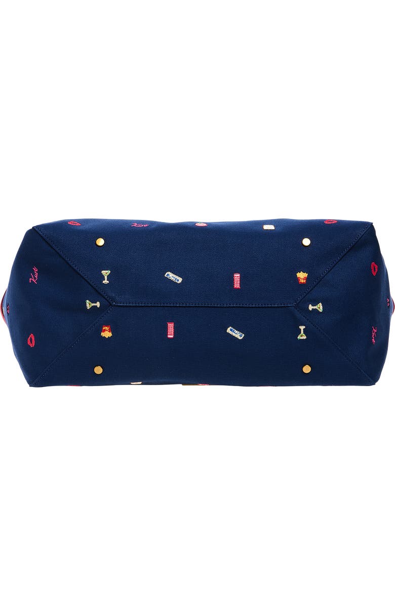 Kurt Geiger London Sloane Embroidered Canvas Shopper Bag, Alternate, color, Dark Blue