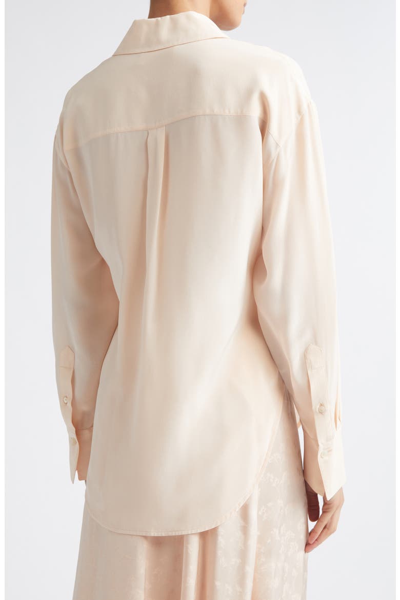 Slim Fit Silk Button-Up Shirt, Alternate, color, BLOSSOM