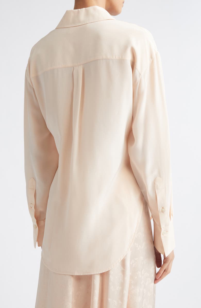 Victoria Beckham Slim Fit Silk Button-Up Shirt, Alternate, color, Blossom