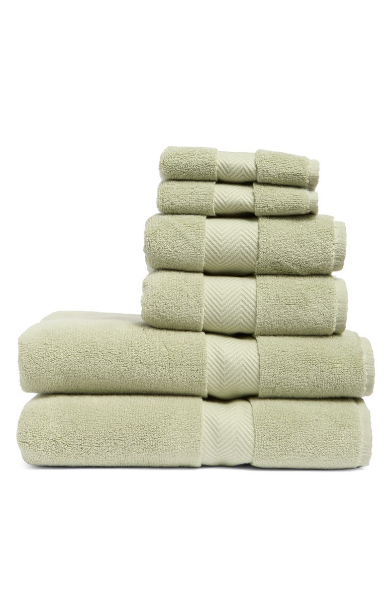 Nordstrom 6-Piece Hydrocotton Bath Towel, Hand Towel & Washcloth Set, Main, color, Green Desert
