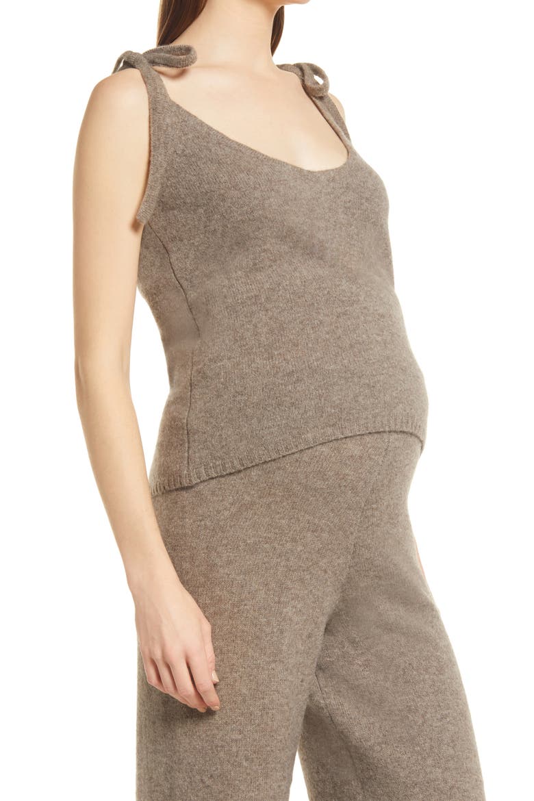 Sera Merino Wool Blend Maternity Sweater Camisole, Alternate, color, CAMEL