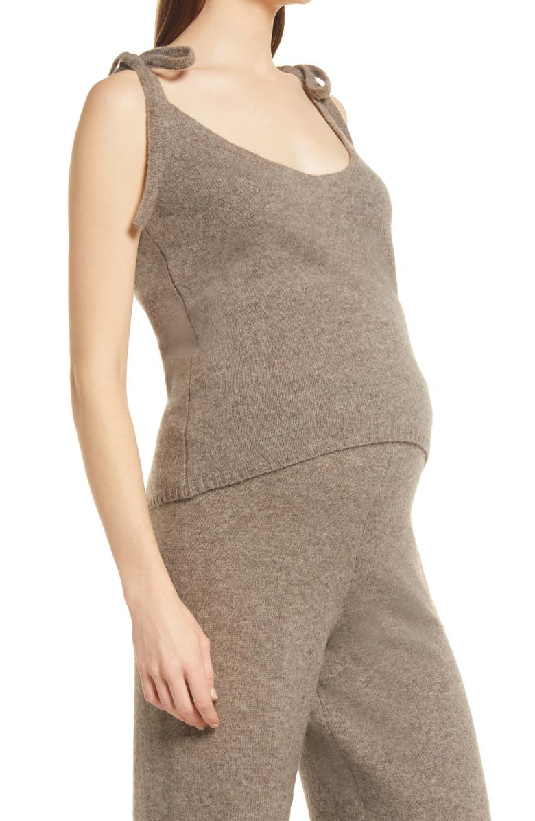 Emilia George Sera Merino Wool Blend Maternity Sweater Camisole, Alternate, color, Camel