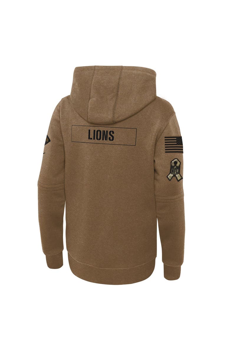 Nike Youth Nike  Brown Detroit Lions 2023 Salute to Service Club Fleece Pullover Hoodie, Alternate, color, 