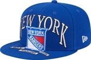 New Era Men's New Era Blue New York Rangers Oversized Vintage Arch 59Fifty Fitted Hat