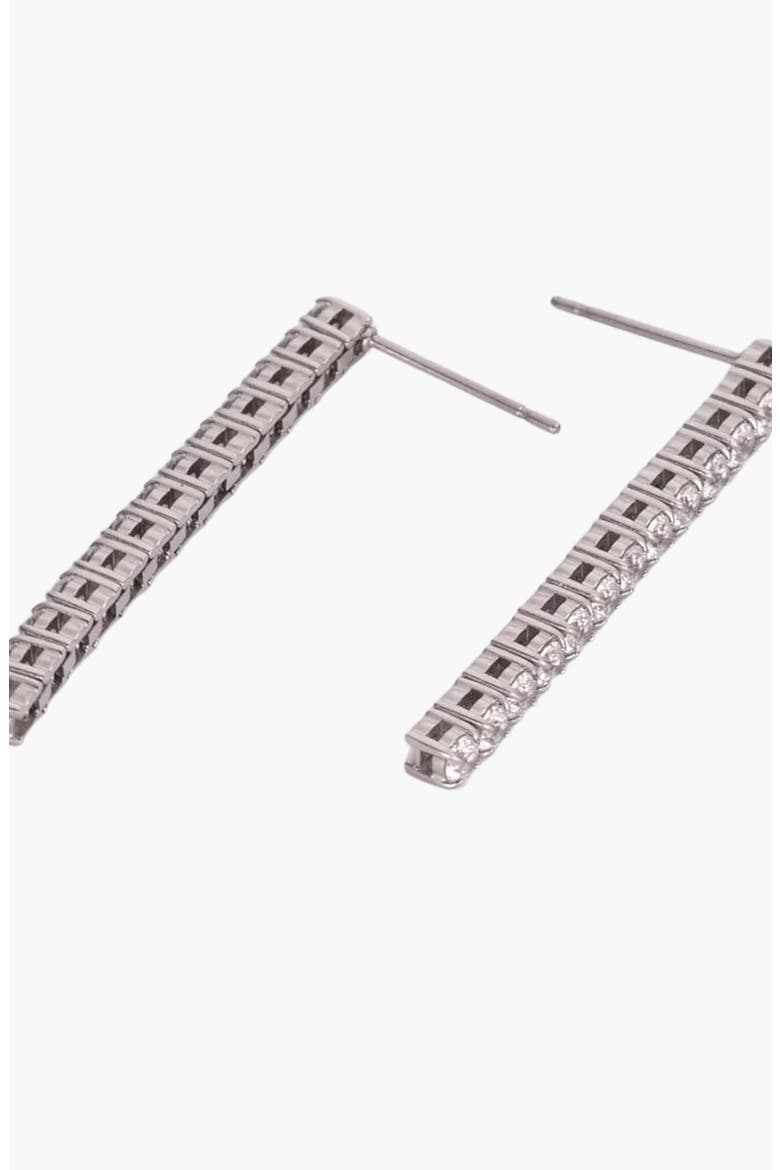 Unbreakable Lab Grown Sapphire Tennis Earrings, Alternate, color, White