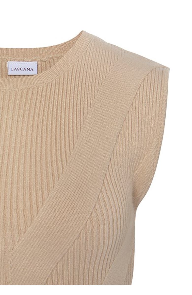 LASCANA Women's Knit Patternweater Vest, Alternate, color, Beige