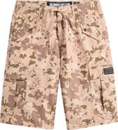 Billionaire Boys Club Drill Camo Print Cotton Blend Cargo Shorts