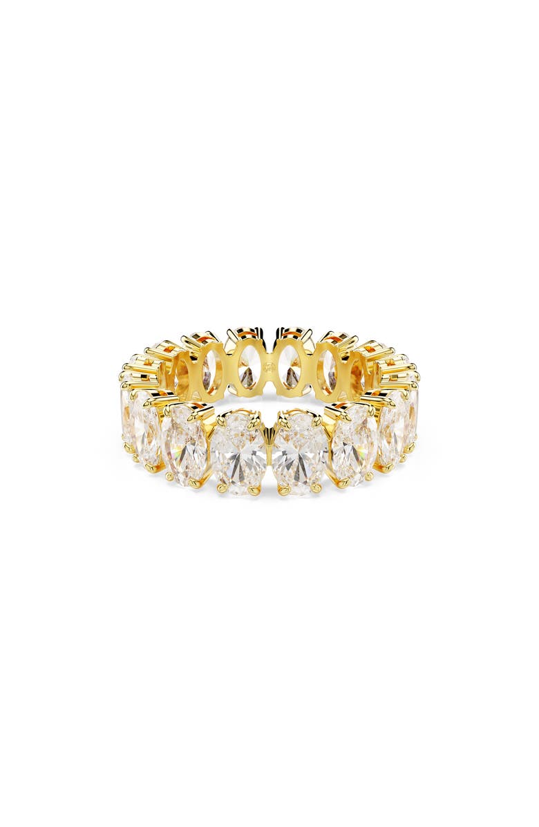 Swarovski Matrix Oval Cut Crystal Eternity Ring, Main, color, Gold/ White
