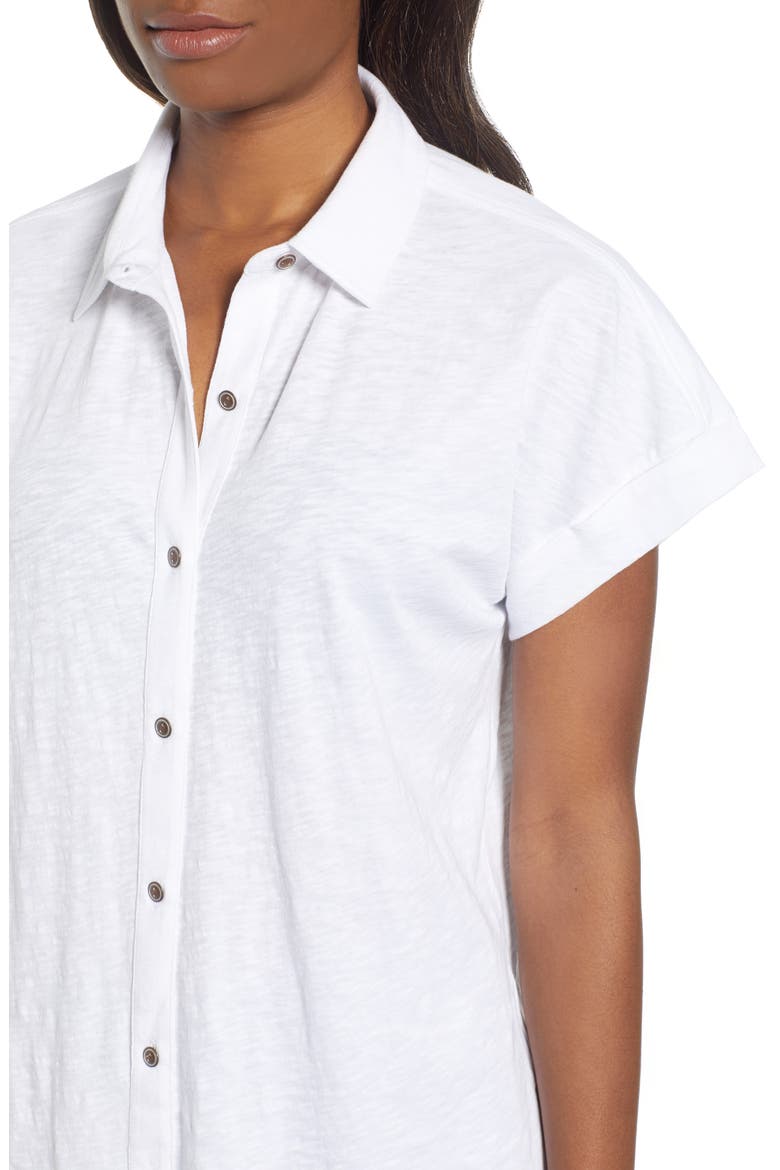 Slub Jersey Camp Shirt, Alternate, color, WHITE