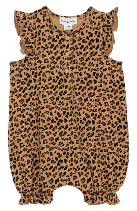 Animal Print Organic Cotton Bubble Romper
