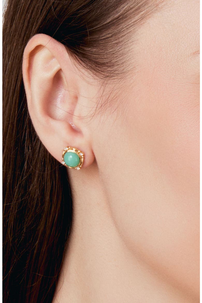Axia Studs, Alternate, color, Chrysoprase