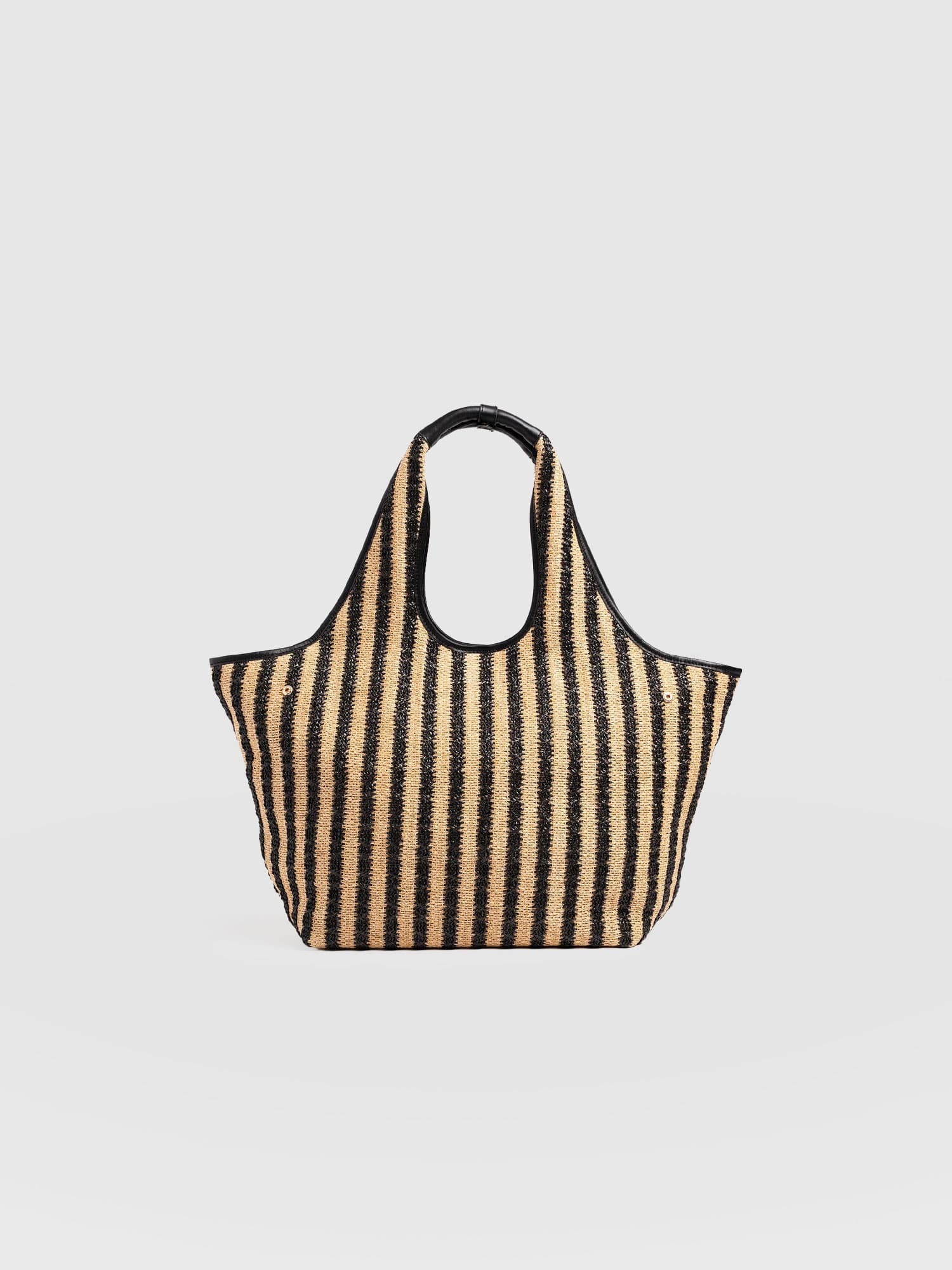 Large Stella Shoulder Tote Bag, Alternate, color, Black Raffia