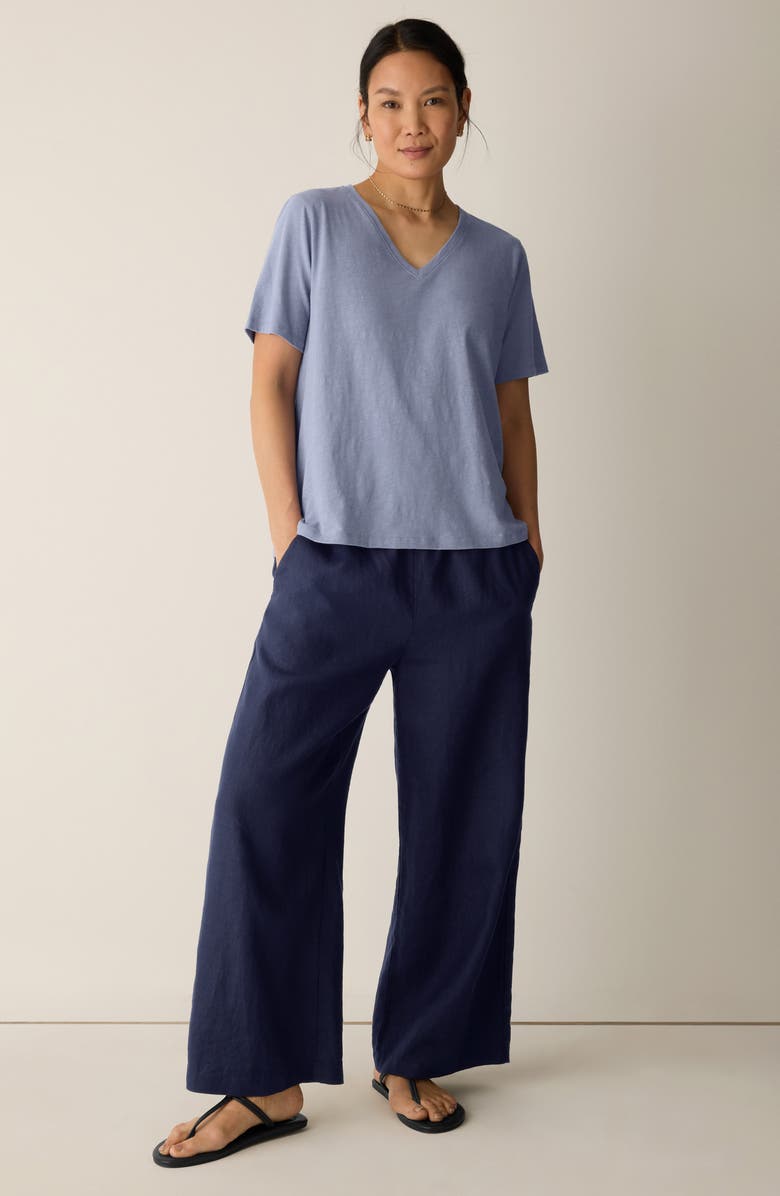 Eileen Fisher Easy V-Neck Organic Cotton T-Shirt, Alternate, color, Haze