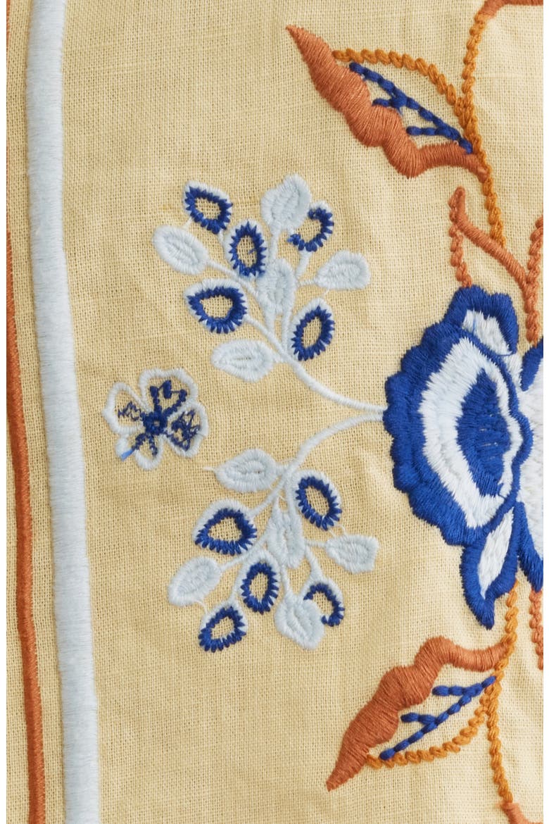 Wynona Floral Embroidered Cotton & Linen Top, Alternate, color, IMPALA