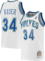 Mitchell & Ness Men's Mitchell & Ness Isaiah Rider White Minnesota Timberwolves 1995/96 Hardwood Classics Swingman Jersey