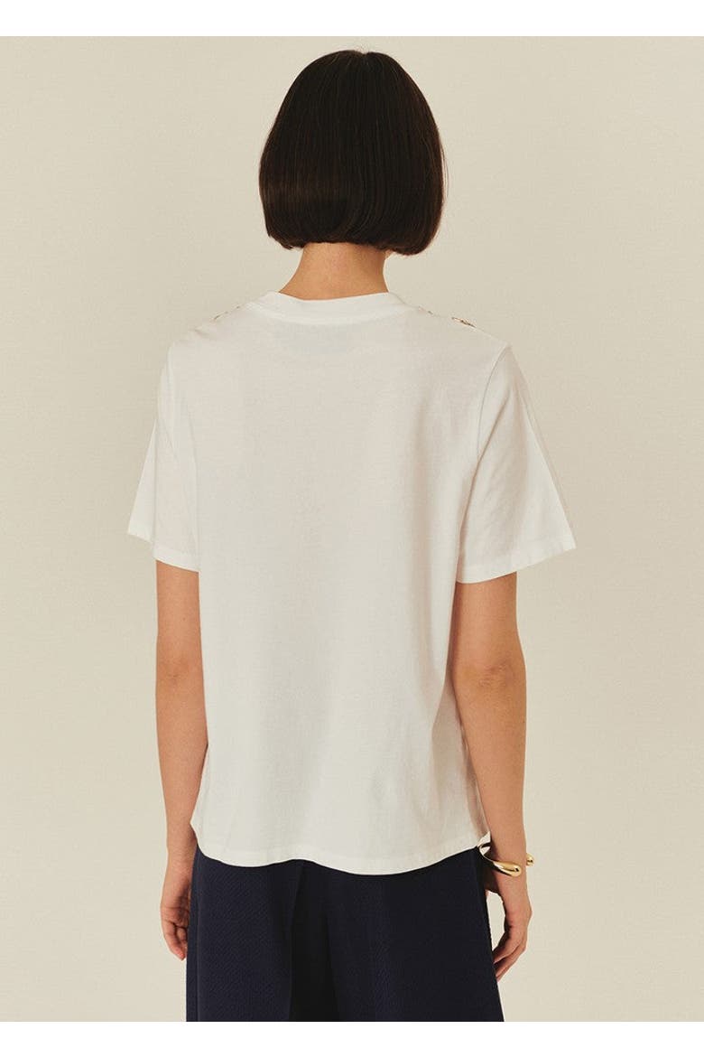 Elise Modern Luxe Accent Tee, Alternate, color, WHITE