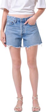 AGOLDE Parker Loose Fit Long Denim Cutoff Shorts