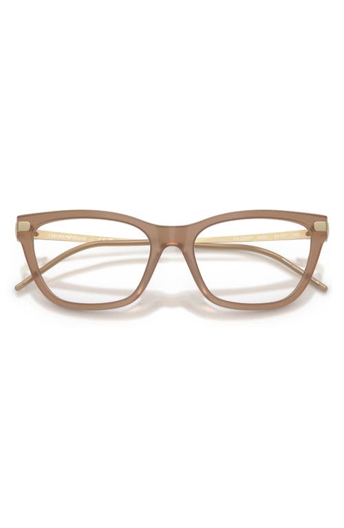 Emporio Armani 54mm Cat Eye Optical Glasses In Brown