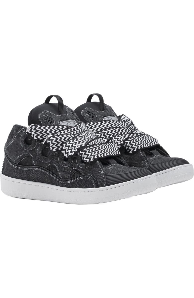 Lanvin CURB SNEAKERS IN DENIM, Alternate, color,