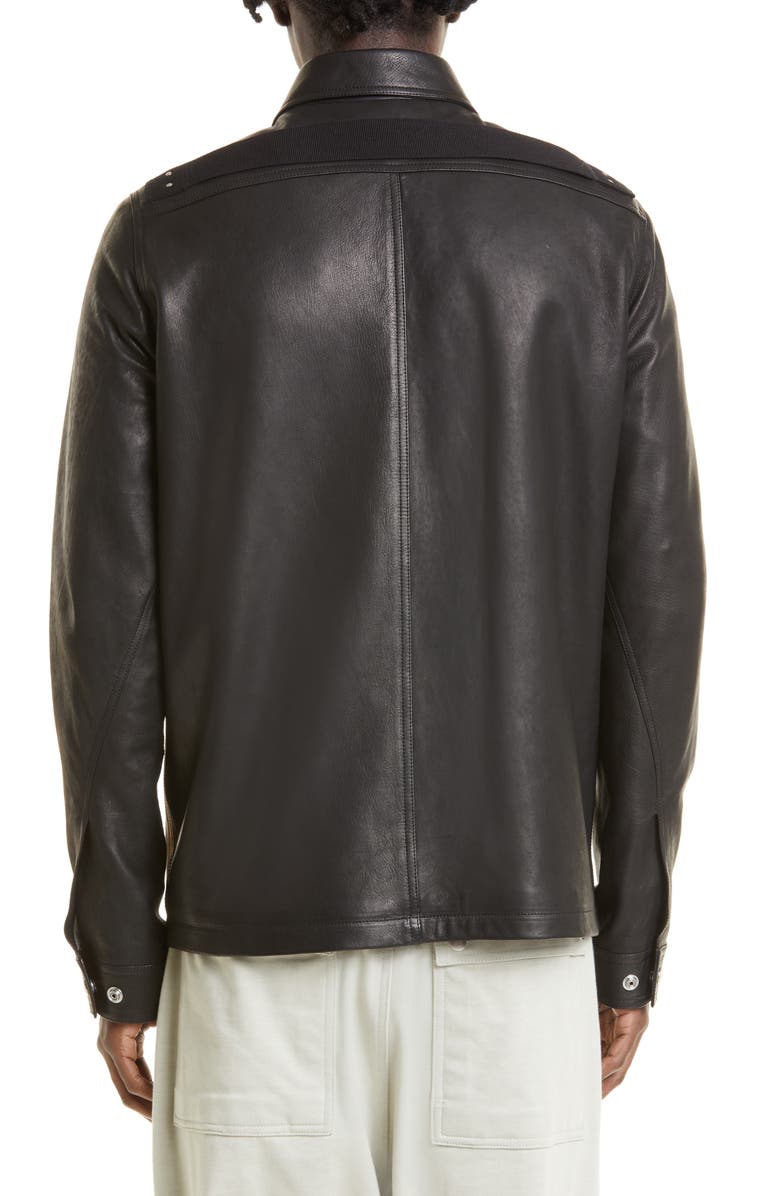 Rick Owens Brad Lambskin Leather Jacket, Alternate, color, 