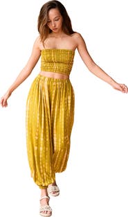 PINK HALEY Jane Balloon Pants With Matching Tube Top Set