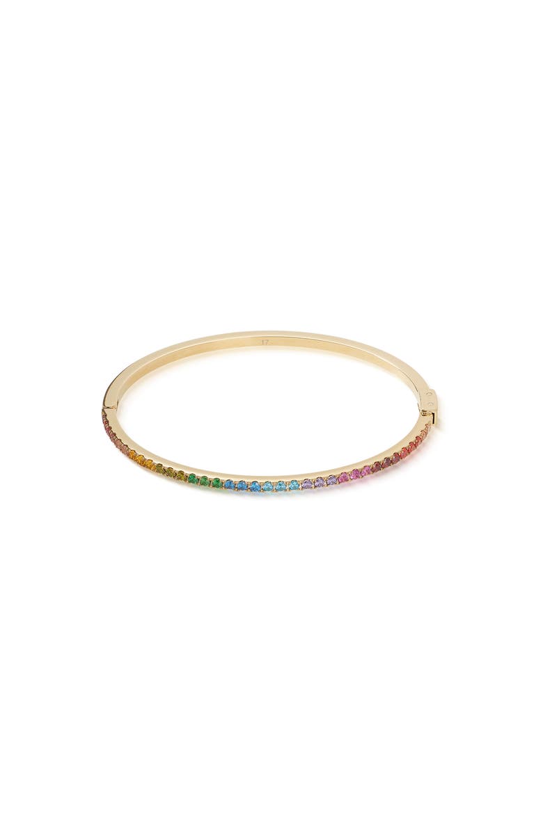 Eternal Love Rainbow Bangle, Main, color, Gold