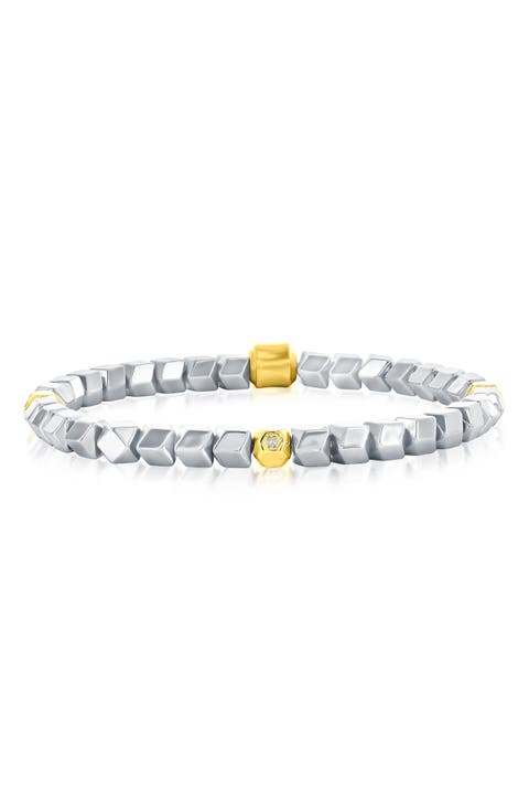 Men's Multi-Cut Bead Stretch Bracelet