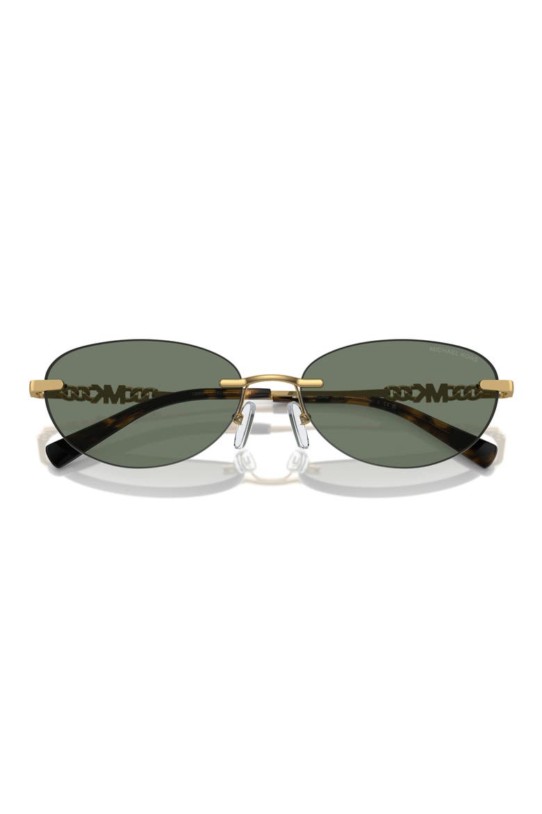 58mm Manchester Rimless Oval Sunglasses, Alternate, color, GREEN SOLID / GREEN SOLID