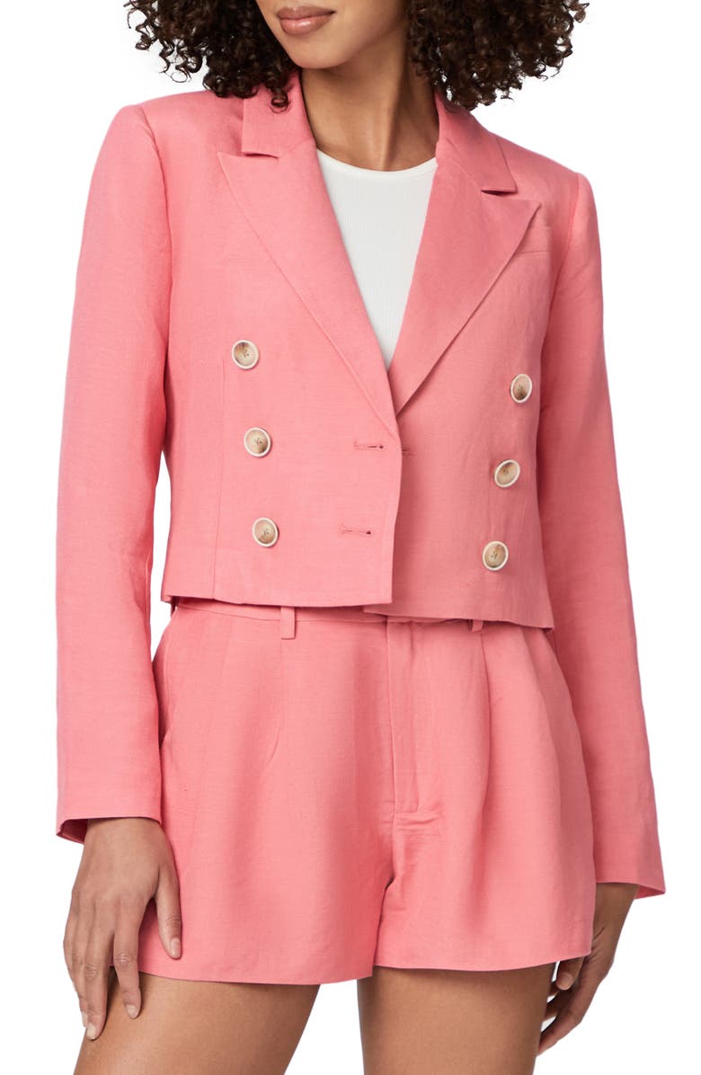 PAIGE Eclipse Linen Blend Double Breasted Blazer, Main, color,