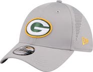 New Era Men's New Era Gray Green Bay Packers Perforated 39THIRTY Flex Hat