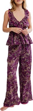 Free People Tangled Lights Ruffle Pajamas