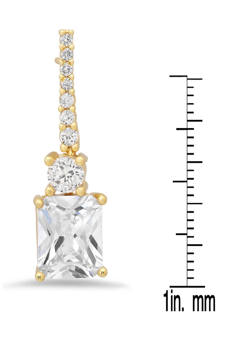 18k Gold Plated Cubic Zirconia Drop Earrings, Alternate, color, GOLD