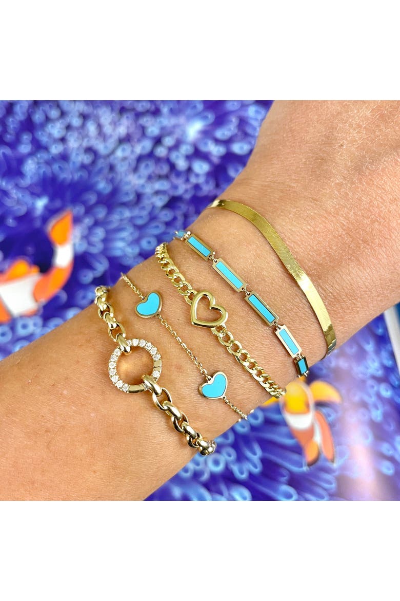 Curb Heart Bracelet, Alternate, color, Yellow Gold
