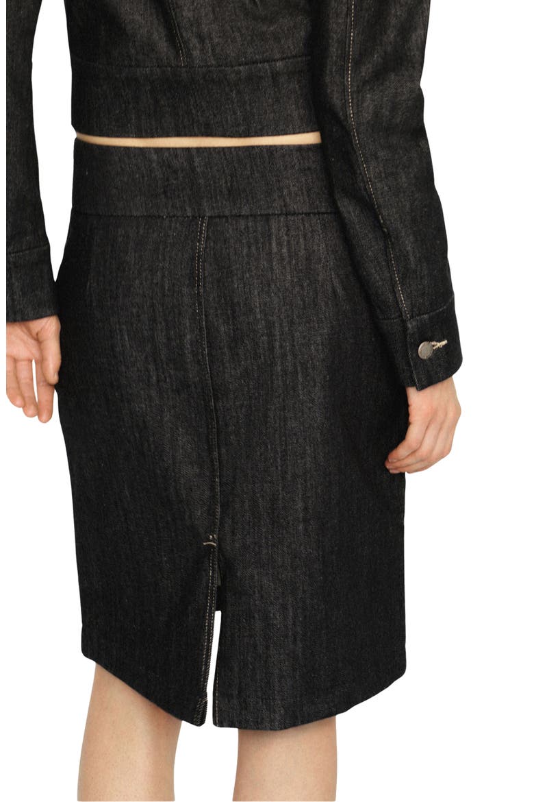 Denim Skirt, Alternate, color, BLACK