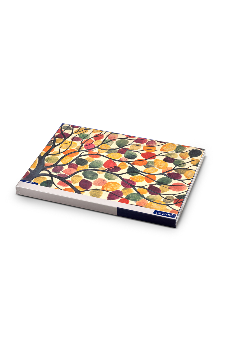 Dancing Branches Set of 4 Cork Back Placemats, Alternate, color, Multi
