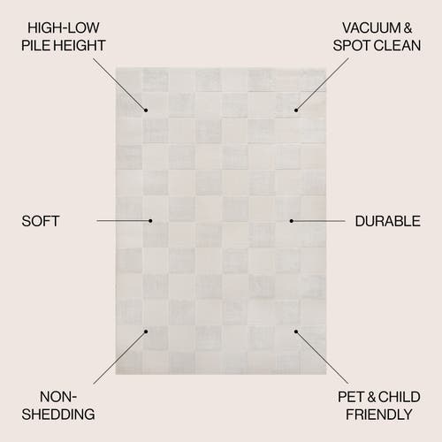 Jonathan Y Thea Modern Geometric Checkerboard High-low Area Rug In White/cream