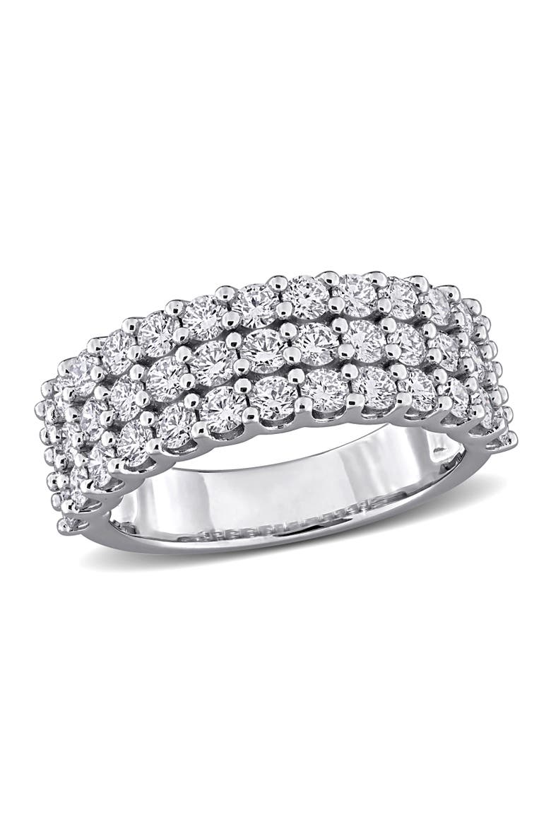1-3/4 CTW Lab Grown Diamond Triple Row Ring, Main, color, Sterling Silver