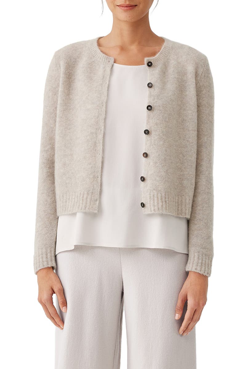 Eileen Fisher Crewneck Cardigan, Main, color,
