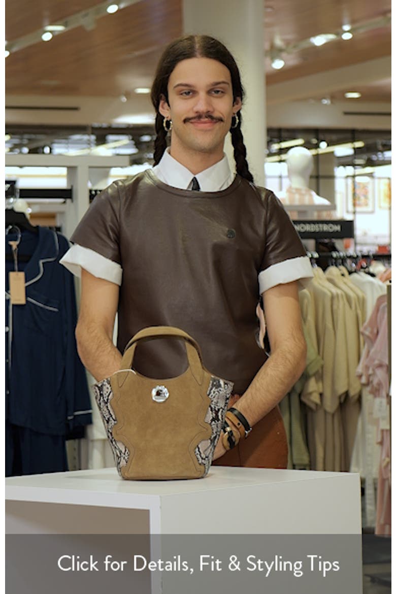 Anchor Suede & Snake Embossed Leather Top-Handle Bag video