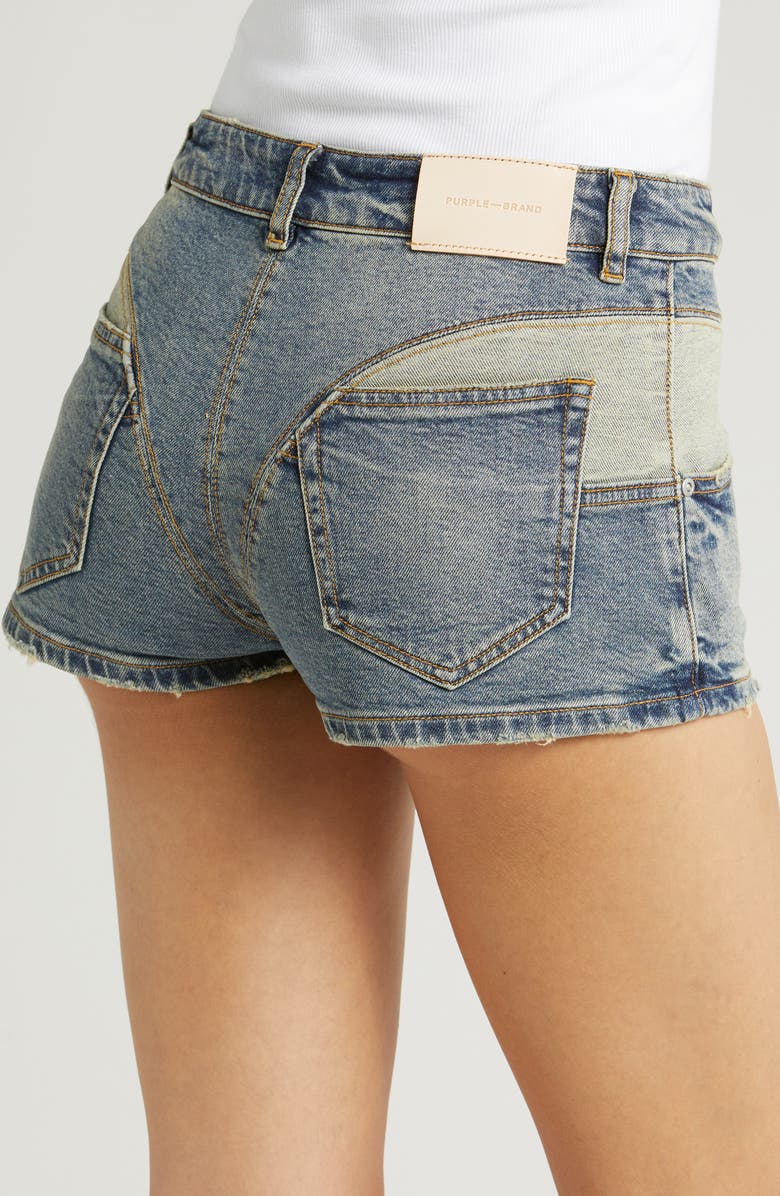 PURPLE BRAND Paneled Denim Shorts, Alternate, color, 