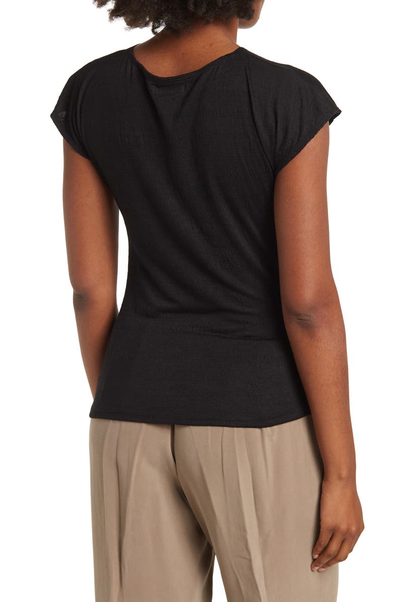 MAX STUDIO Center Shirred Short Sleeve T-Shirt, Alternate, color, 