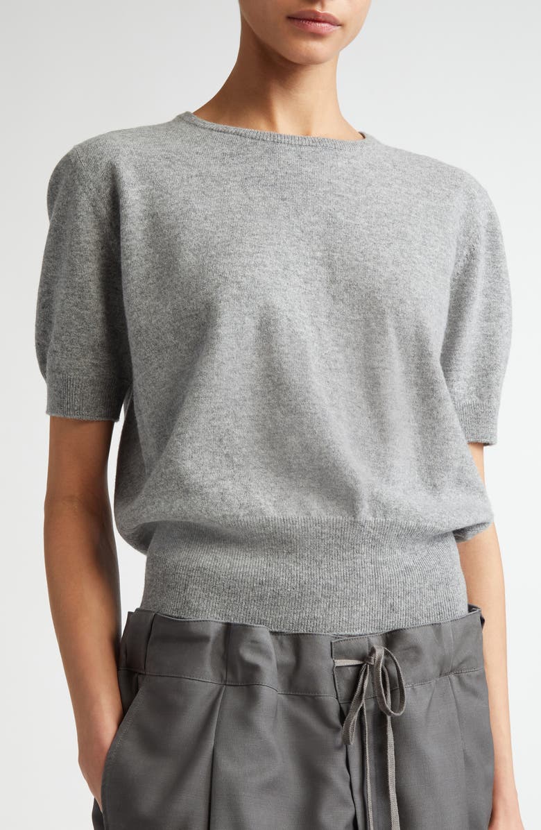 Maison Margiela Short Sleeve Wool Crewneck Sweater, Alternate, color, 
