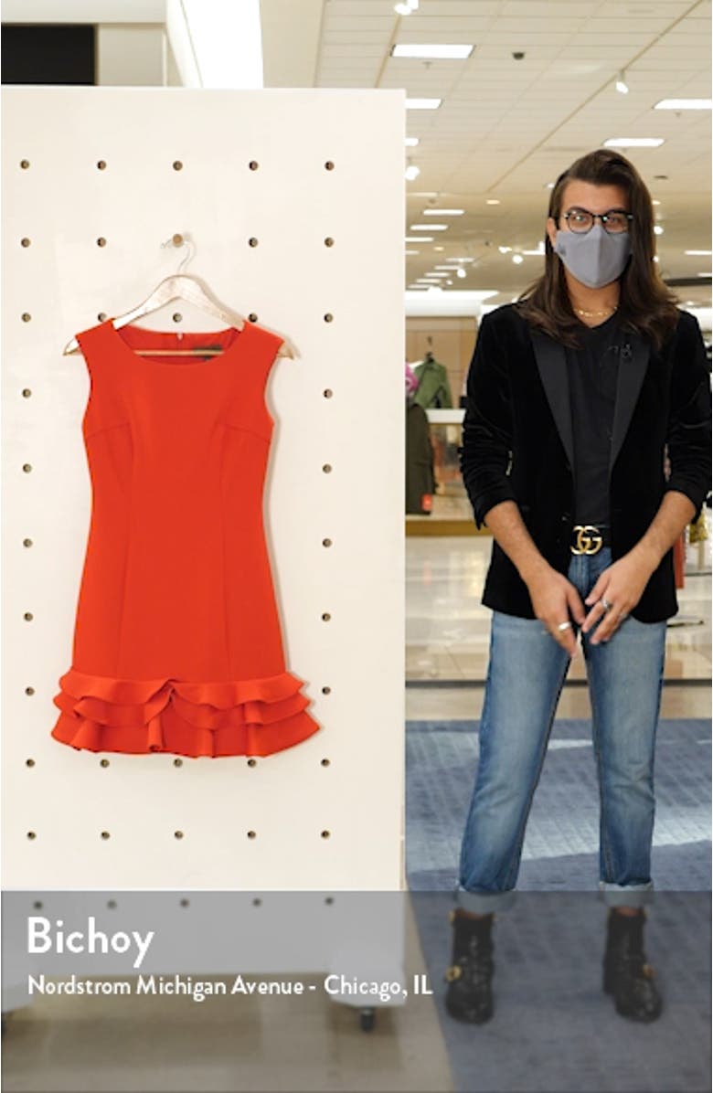 Ruffle Hem Sleeveless Scuba Dress, sales video thumbnail