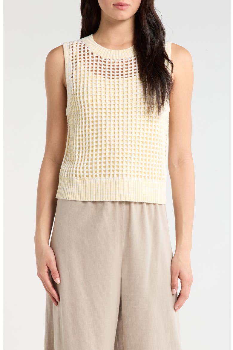 Camellia Open Knit Sleeveless Sweater, Main, color, HONEYSUCKLE BEIGE
