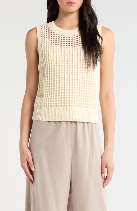 Camellia Open Knit Sleeveless Sweater