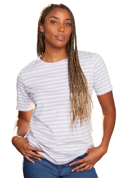 June + Vie Short-sleeve Crewneck One + Only Tee In Gray