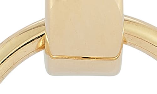 Ember Fine Jewelry 14k Yellow Gold Link Drop Huggie Hoop Earrings In Brown