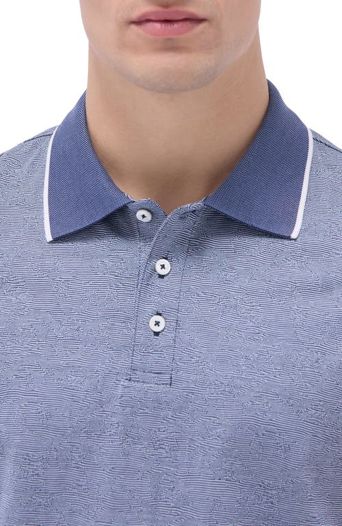 Bugatchi Tipped Piqué Cotton Polo In Navy